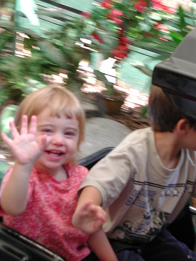 Boy and Girl, waving